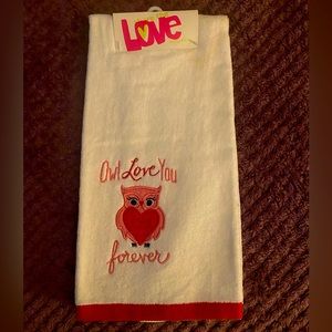 🩷🦉NWT! Kohls “Owl Love You Forever”- Valentines Day Hand Towel🦉🩷